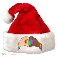 LGBT Pride Love Heart Hands Santa Hat thumb 0