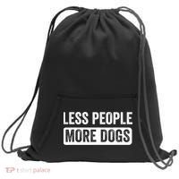 Less People More Dogs Funny Humorous Dog Lovers Sweatshirt Cinch Pack Bag thumb 0