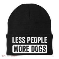 Less People More Dogs Funny Humorous Dog Lovers Beanie thumb 0