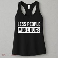 Less People More Dogs Funny Humorous Dog Lovers Women's Tank Top thumb 3