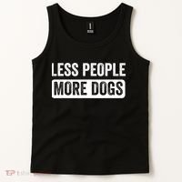 Less People More Dogs Funny Humorous Dog Lovers Tank Top thumb 2