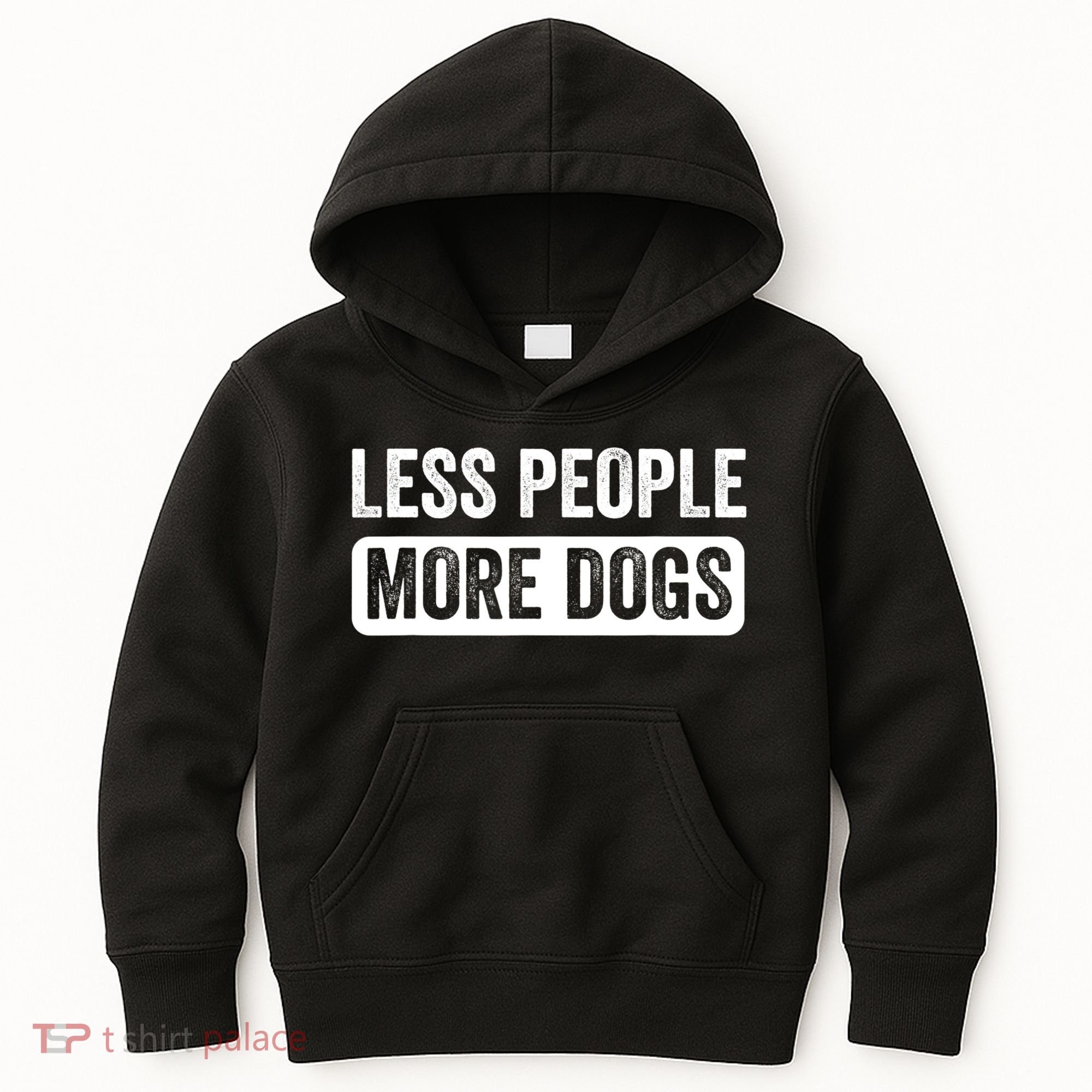 Less People More Dogs Funny Humorous Dog Lovers Kids Hoodie