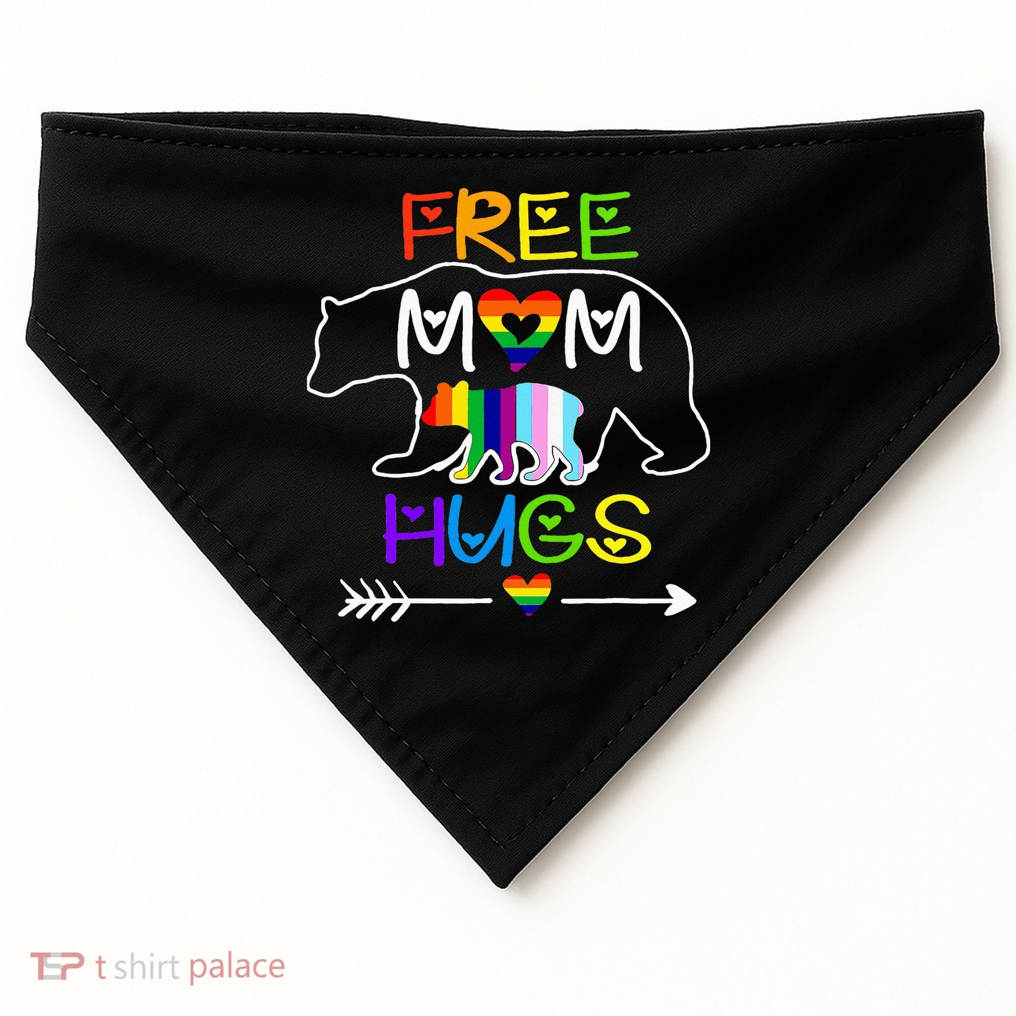 Lgbtq Pride Mama Bear Free Mom Hugs Pride USA-Made Doggie Bandana