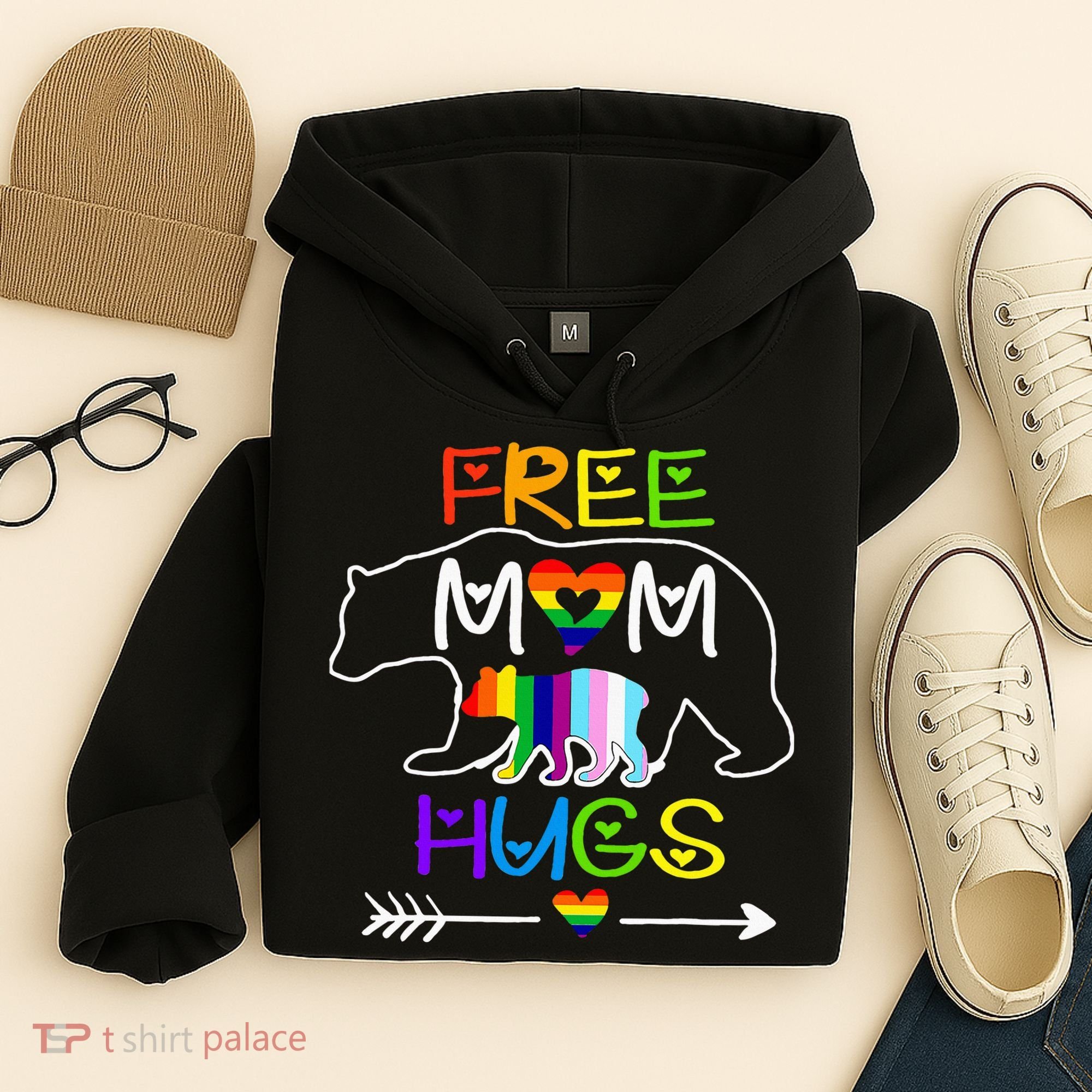 Lgbtq Pride Mama Bear Free Mom Hugs Pride Hoodie