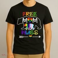 Lgbtq Pride Mama Bear Free Mom Hugs Pride T-Shirt thumb 3
