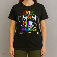 Lgbtq Pride Mama Bear Free Mom Hugs Pride T-Shirt thumb 4
