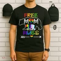 Lgbtq Pride Mama Bear Free Mom Hugs Pride T-Shirt thumb 6