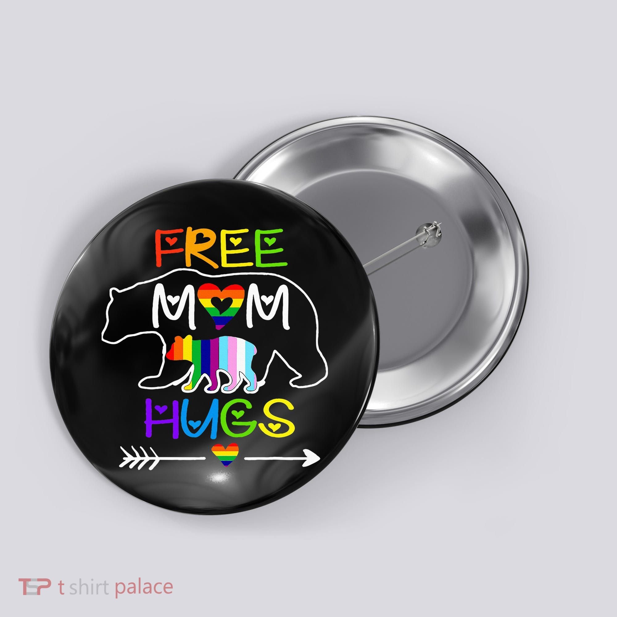 Lgbtq Pride Mama Bear Free Mom Hugs Pride Button