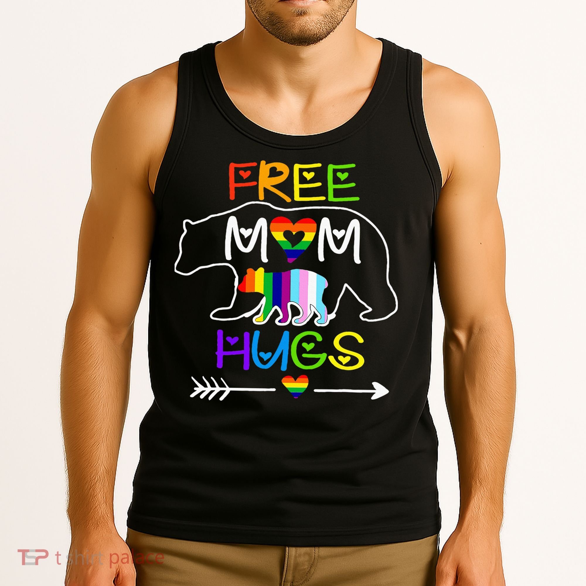 Lgbtq Pride Mama Bear Free Mom Hugs Pride Tank Top