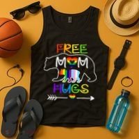 Lgbtq Pride Mama Bear Free Mom Hugs Pride Tank Top thumb 4