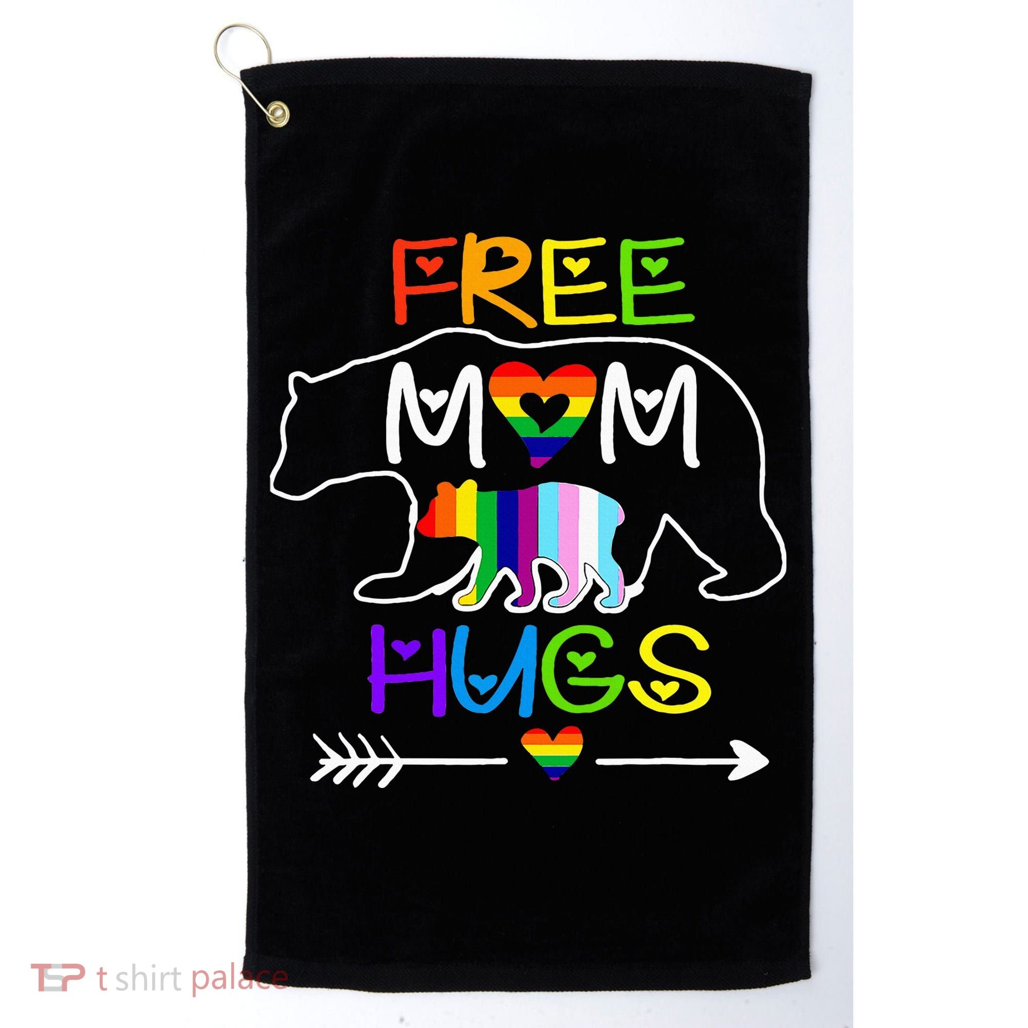 Lgbtq Pride Mama Bear Free Mom Hugs Pride Golf Towel