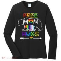 Lgbtq Pride Mama Bear Free Mom Hugs Pride Women's Long Sleeve Shirt thumb 0