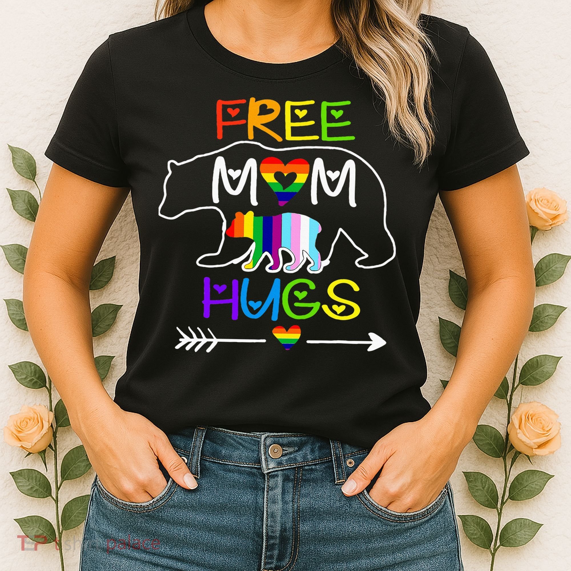 Lgbtq Pride Mama Bear Free Mom Hugs Pride Women's T-Shirt