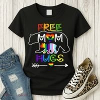 Lgbtq Pride Mama Bear Free Mom Hugs Pride Women's T-Shirt thumb 3