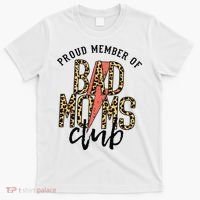 Leopard Proud Member Of Bad Moms Club Lightning Bolt Western T-Shirt thumb 0