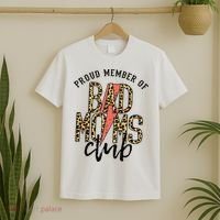 Leopard Proud Member Of Bad Moms Club Lightning Bolt Western T-Shirt thumb 2