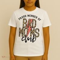 Leopard Proud Member Of Bad Moms Club Lightning Bolt Western T-Shirt thumb 4