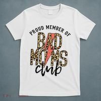 Leopard Proud Member Of Bad Moms Club Lightning Bolt Western T-Shirt thumb 5