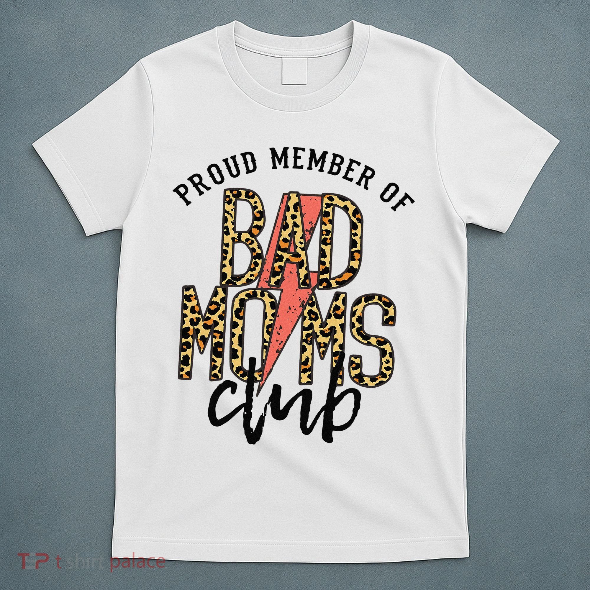 Leopard Proud Member Of Bad Moms Club Lightning Bolt Western T-Shirt