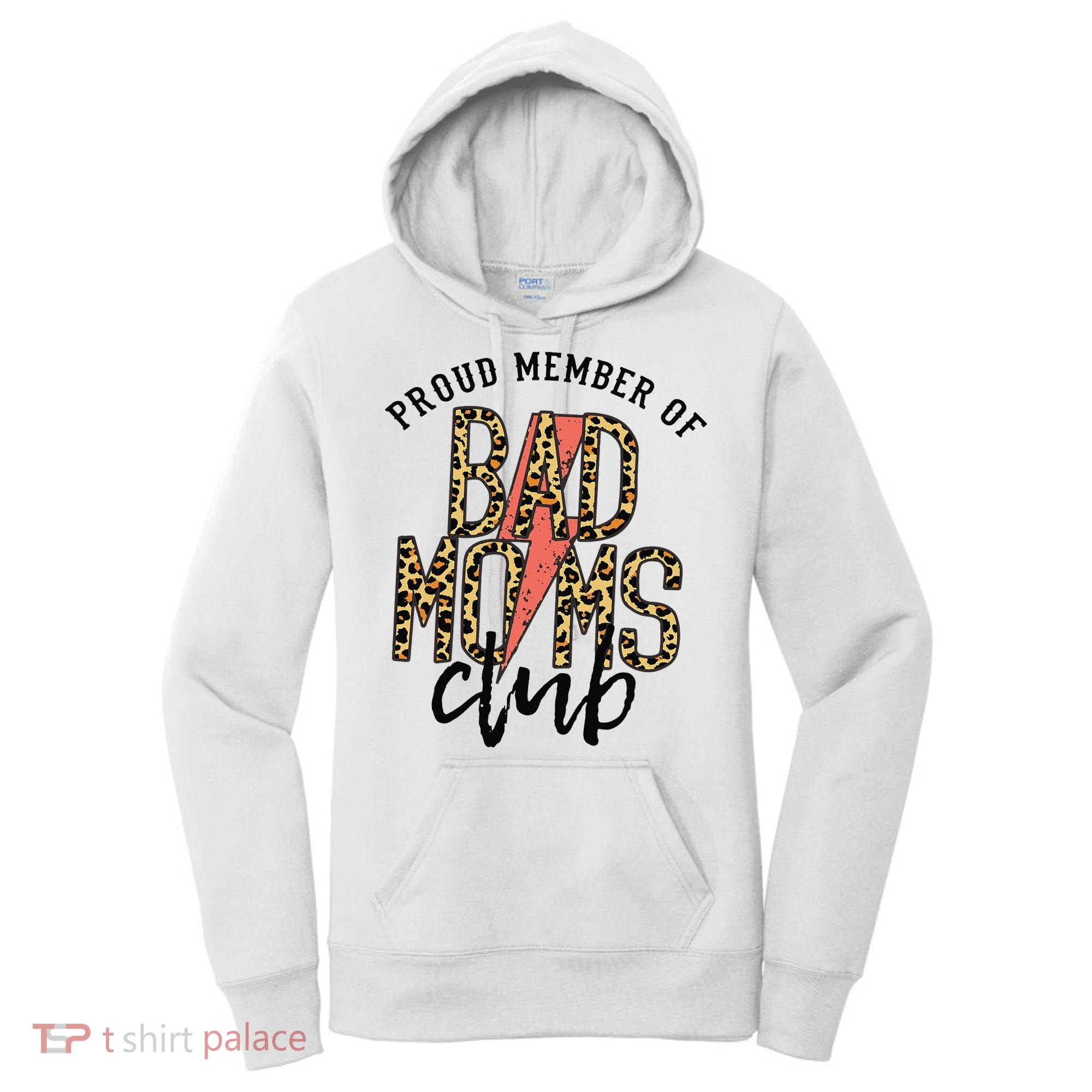 Leopard Proud Member Of Bad Moms Club Lightning Bolt Western Women's Hoodie