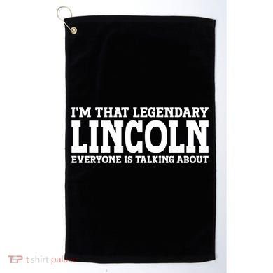 Lincoln Personal Name Funny Lincoln Gift Golf Towel
