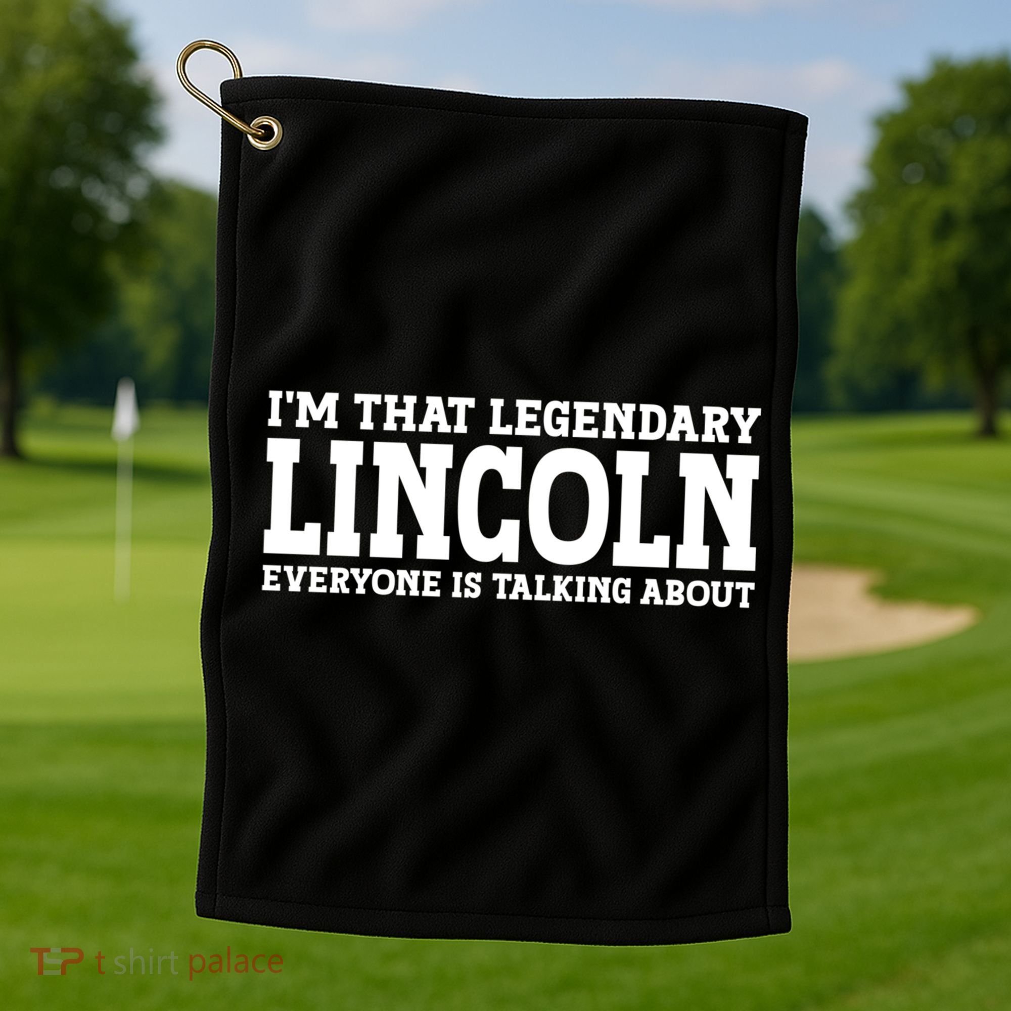 Lincoln Personal Name Funny Lincoln Gift Golf Towel