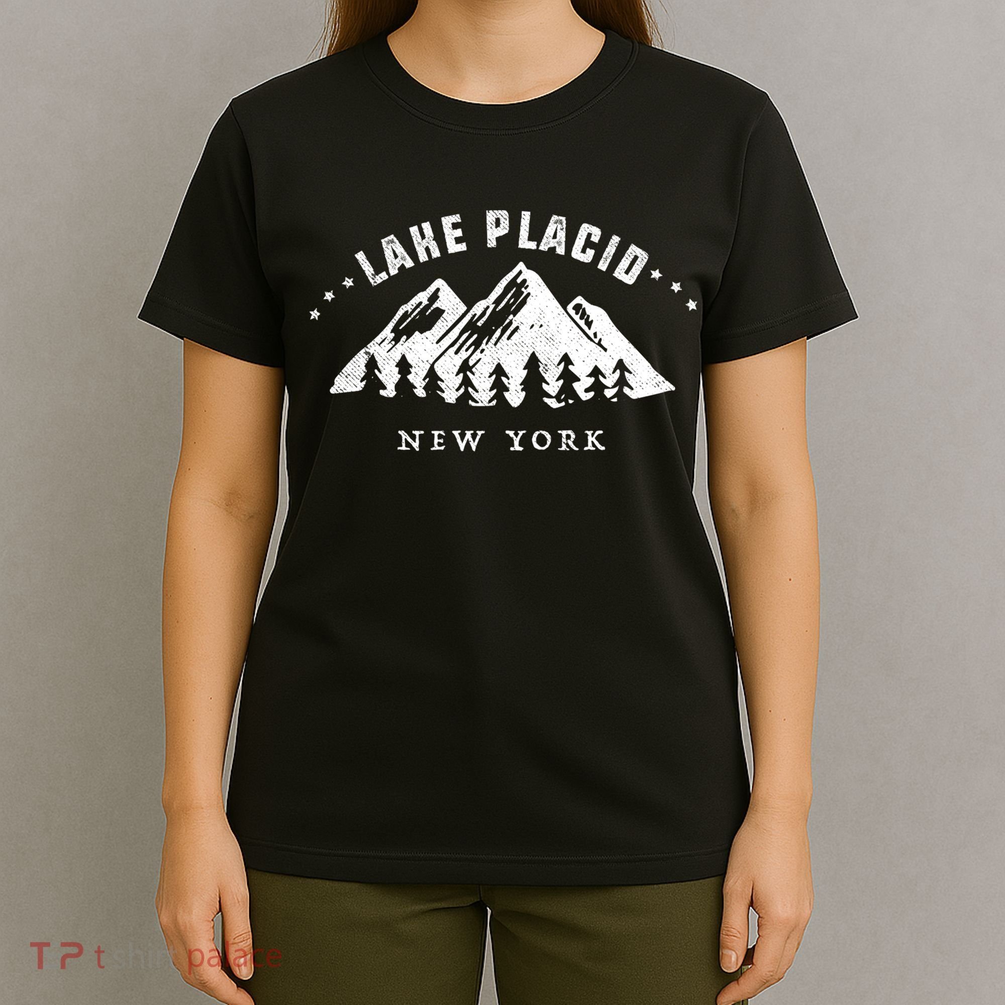 Lake Placid New York Outdoors Adventure Mountain Graphic Gift T-Shirt