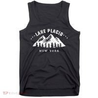 Lake Placid New York Outdoors Adventure Mountain Graphic Gift Tank Top thumb 0