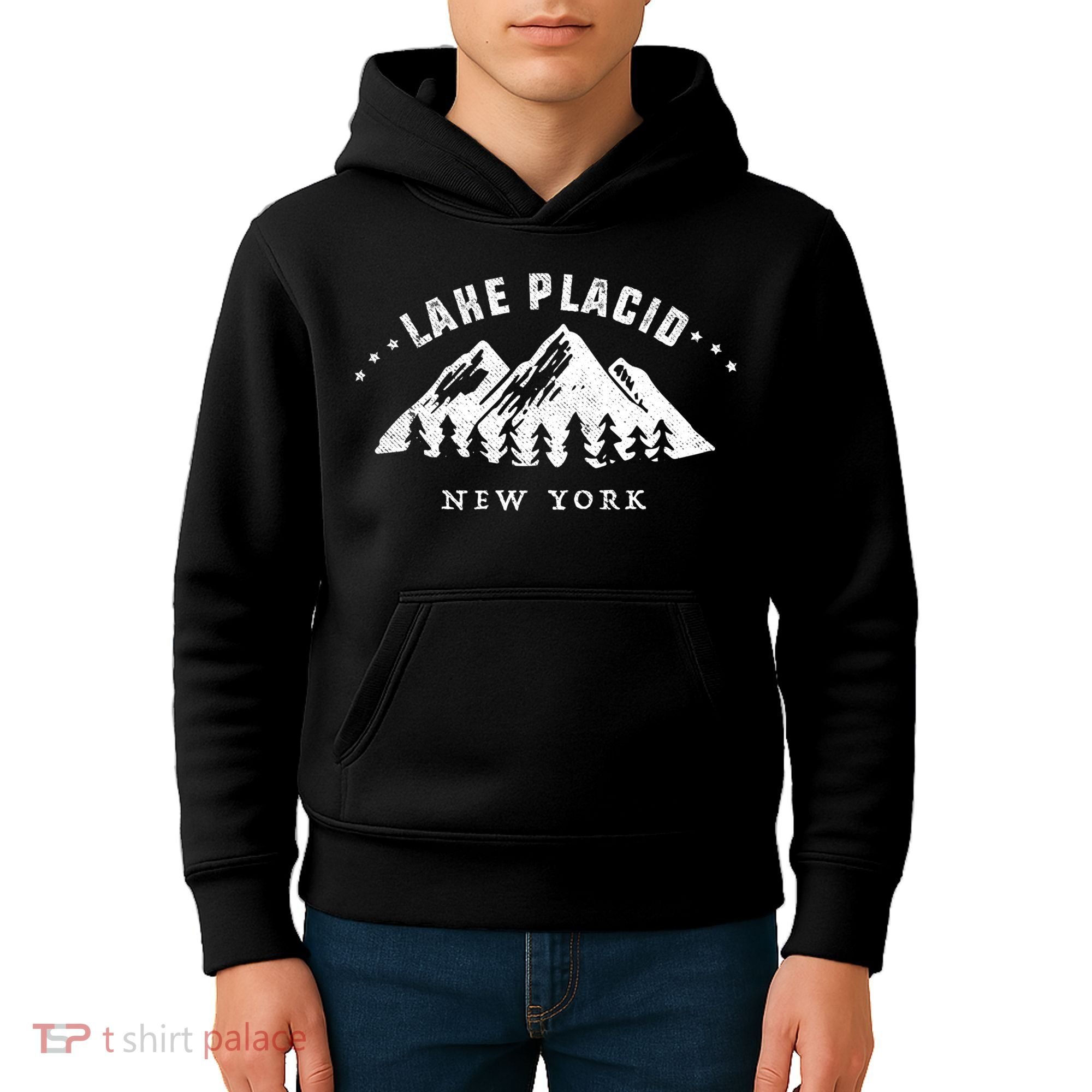 Lake Placid New York Outdoors Adventure Mountain Graphic Gift Kids Hoodie