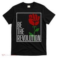Leftist Protest Political Revolution Socialist Rose T-Shirt thumb 0