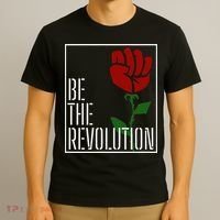 Leftist Protest Political Revolution Socialist Rose T-Shirt thumb 3