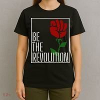 Leftist Protest Political Revolution Socialist Rose T-Shirt thumb 4