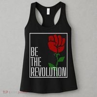 Leftist Protest Political Revolution Socialist Rose Women's Tank Top thumb 3