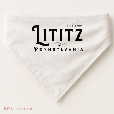 Lititz Pennsylvania Pa Lancaster County Cool Small Town Usa USA-Made Doggie Bandana