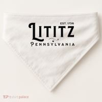 Lititz Pennsylvania Pa Lancaster County Cool Small Town Usa USA-Made Doggie Bandana thumb 0