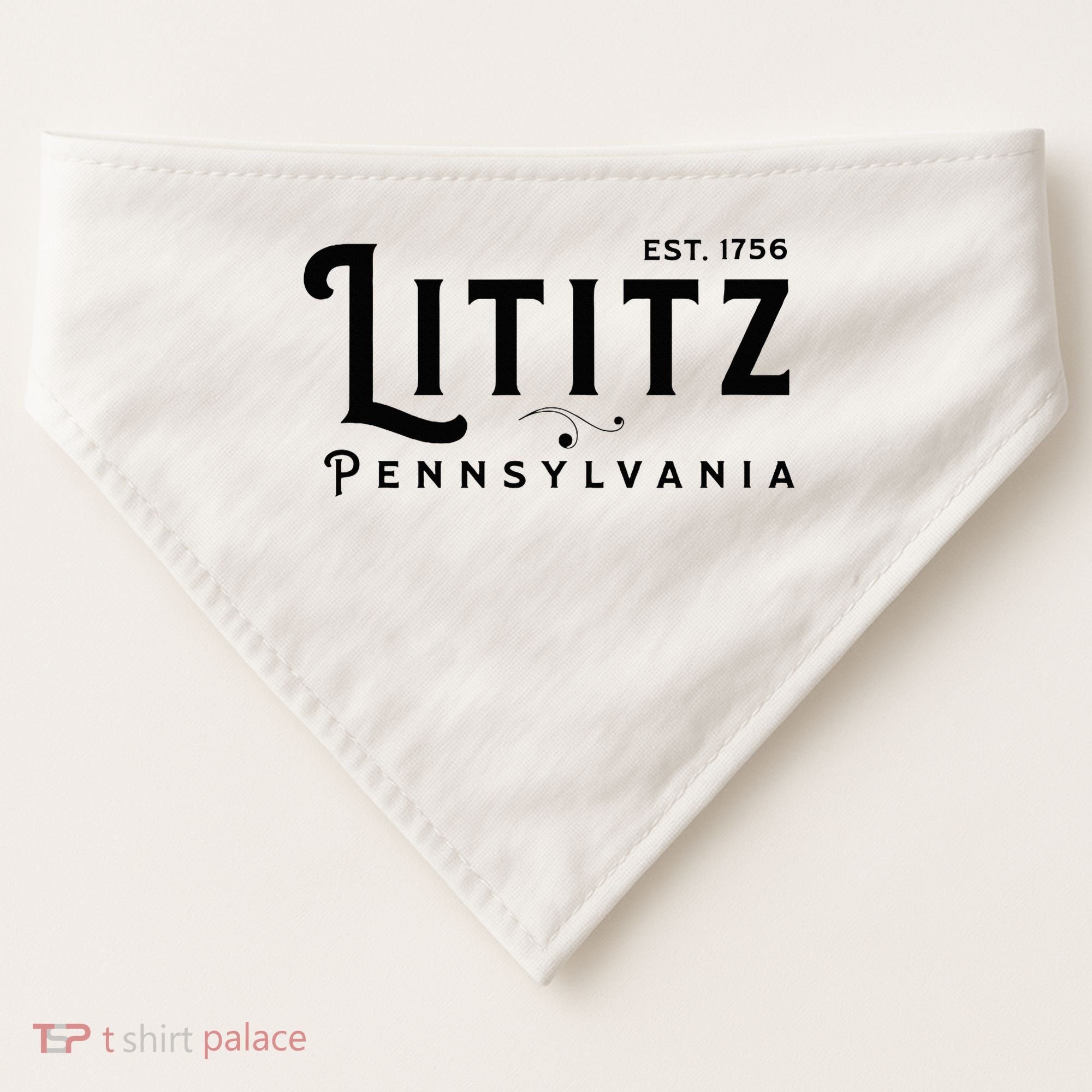 Lititz Pennsylvania Pa Lancaster County Cool Small Town Usa USA-Made Doggie Bandana