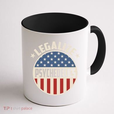 Legalize Psychedelics Pro Freedom Pro America Retro Us Flag Gift Coffee Mug back