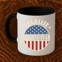 Legalize Psychedelics Pro Freedom Pro America Retro Us Flag Gift Coffee Mug thumb 2