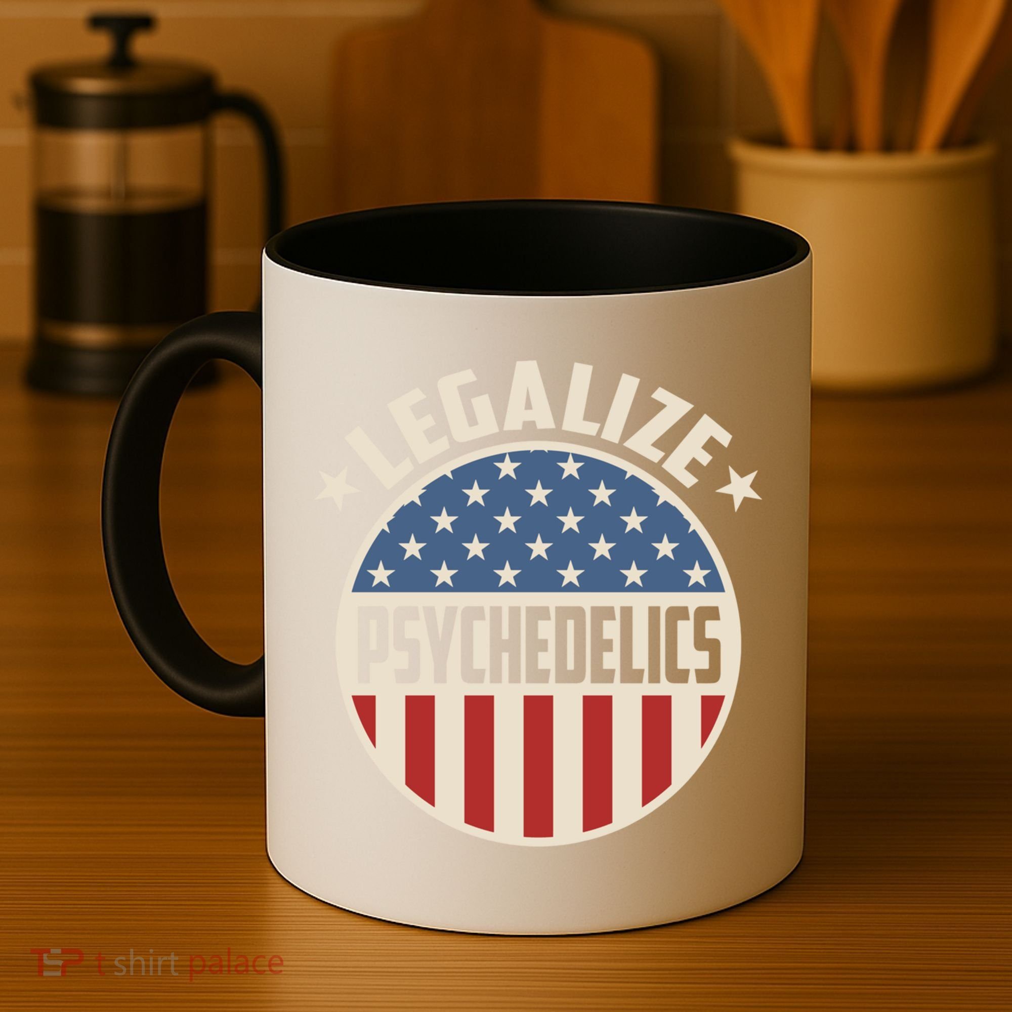 Legalize Psychedelics Pro Freedom Pro America Retro Us Flag Gift Coffee Mug