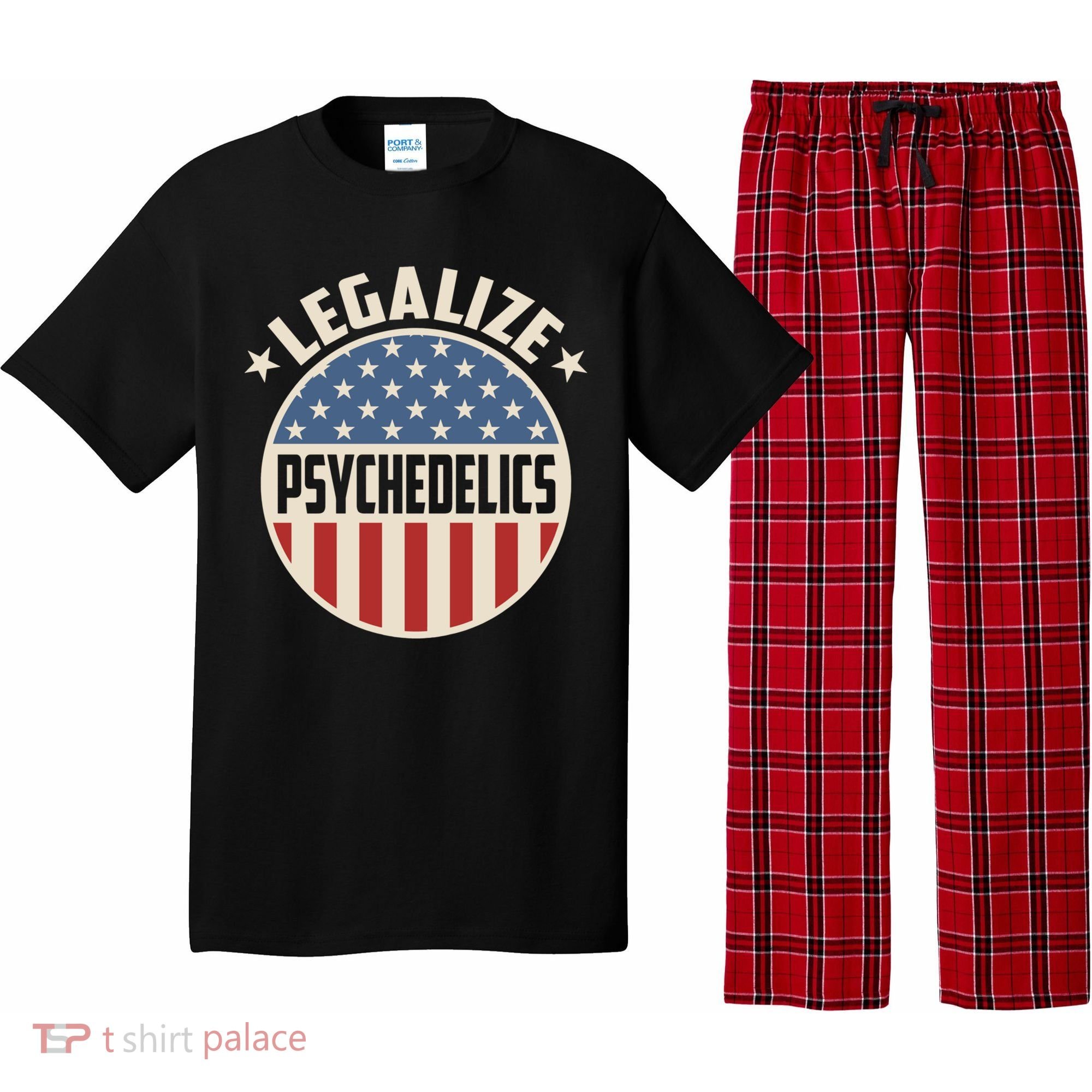 Legalize Psychedelics Pro Freedom Pro America Retro Us Flag Gift Pajama Set