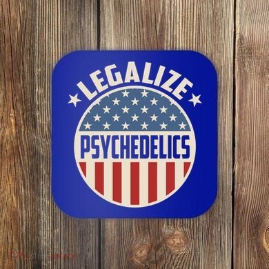 Legalize Psychedelics Pro Freedom Pro America Retro Us Flag Gift Coaster