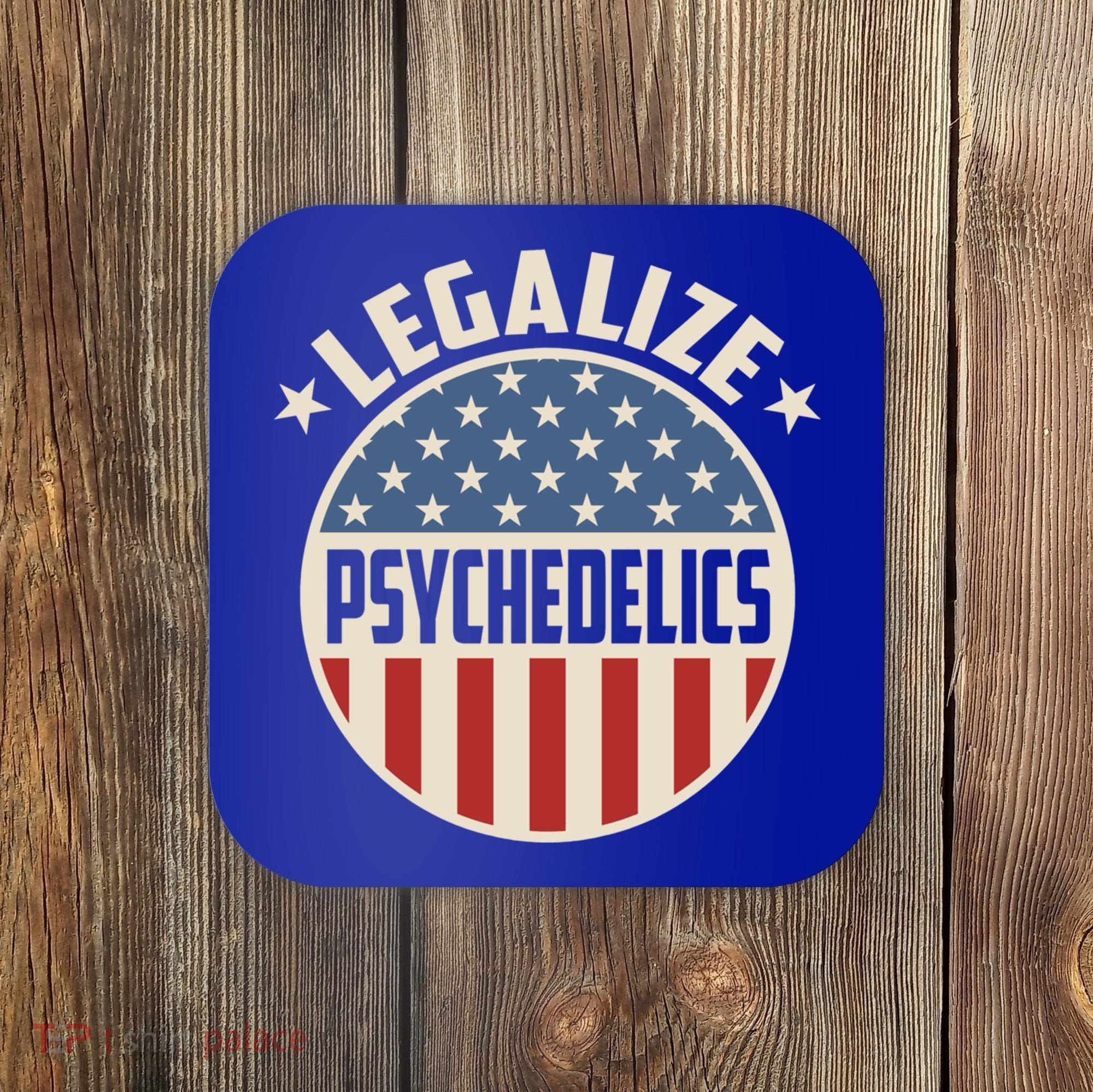 Legalize Psychedelics Pro Freedom Pro America Retro Us Flag Gift Coaster