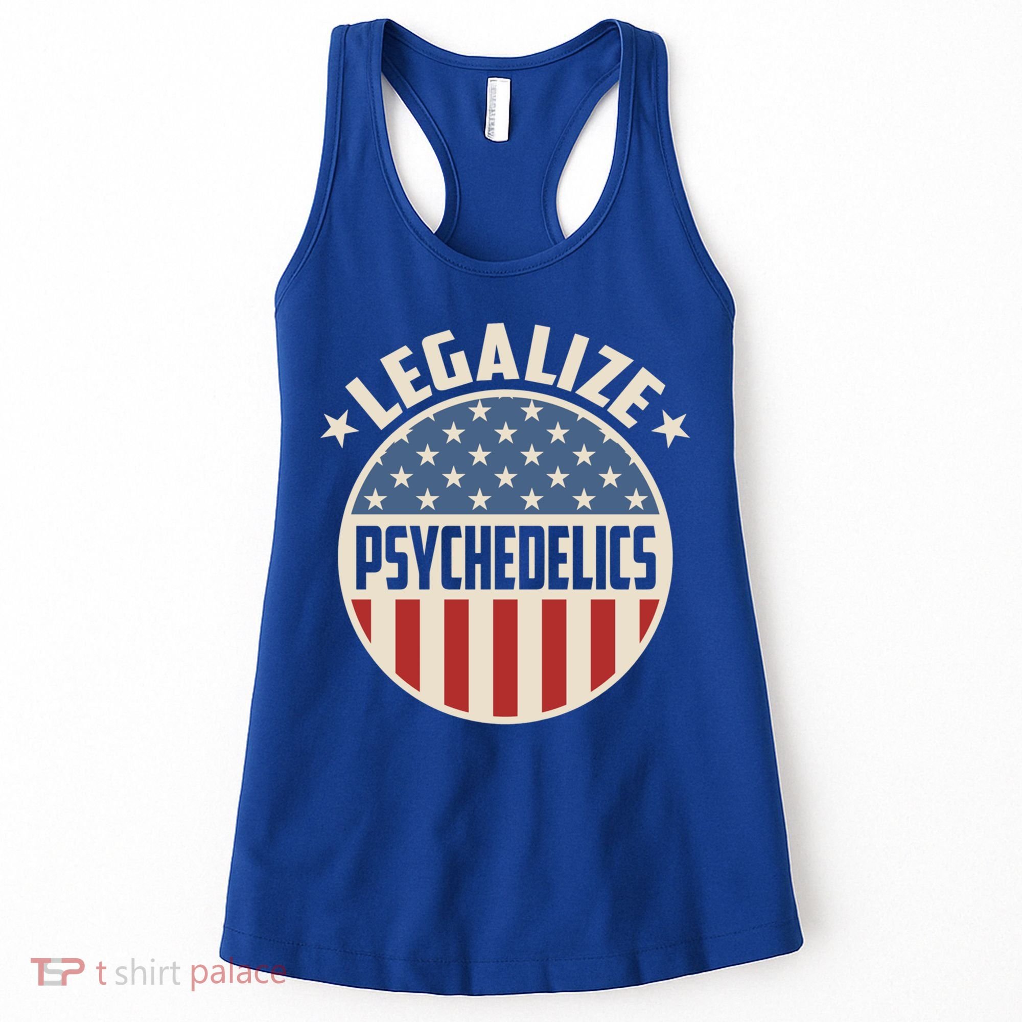 Legalize Psychedelics Pro Freedom Pro America Retro Us Flag Gift Women's Tank Top