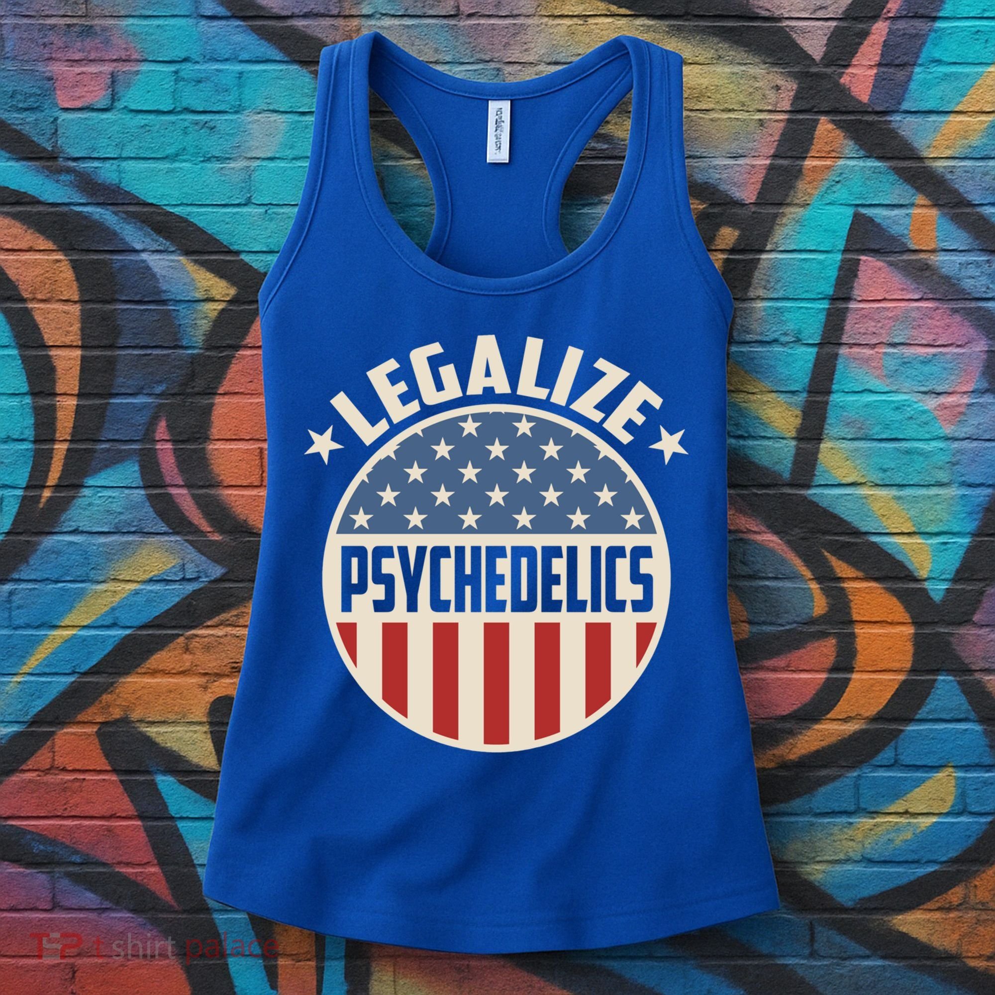 Legalize Psychedelics Pro Freedom Pro America Retro Us Flag Gift Women's Tank Top