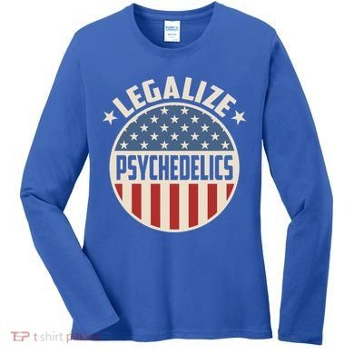 Legalize Psychedelics Pro Freedom Pro America Retro Us Flag Gift Women's Long Sleeve Shirt