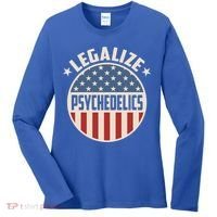 Legalize Psychedelics Pro Freedom Pro America Retro Us Flag Gift Women's Long Sleeve Shirt thumb 0
