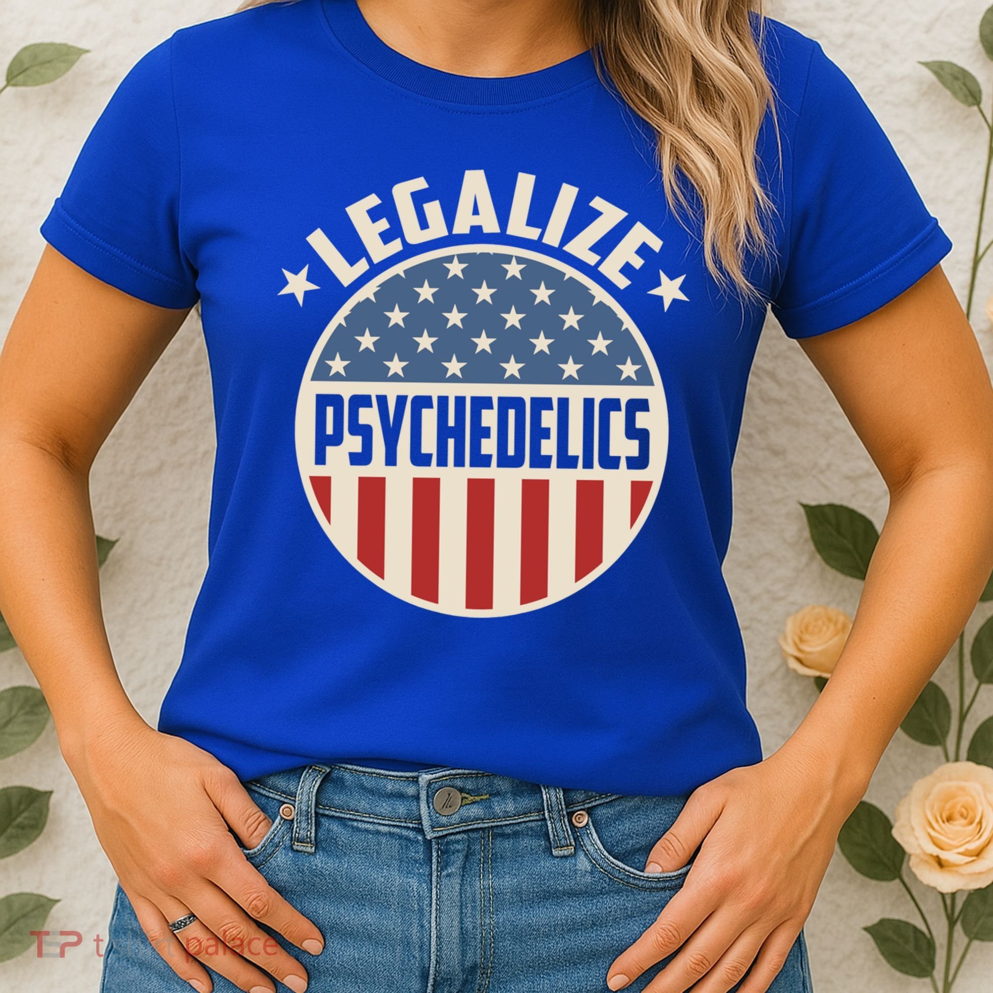 Legalize Psychedelics Pro Freedom Pro America Retro Us Flag Gift Women's T-Shirt