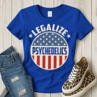 Legalize Psychedelics Pro Freedom Pro America Retro Us Flag Gift Women's T-Shirt thumb 3