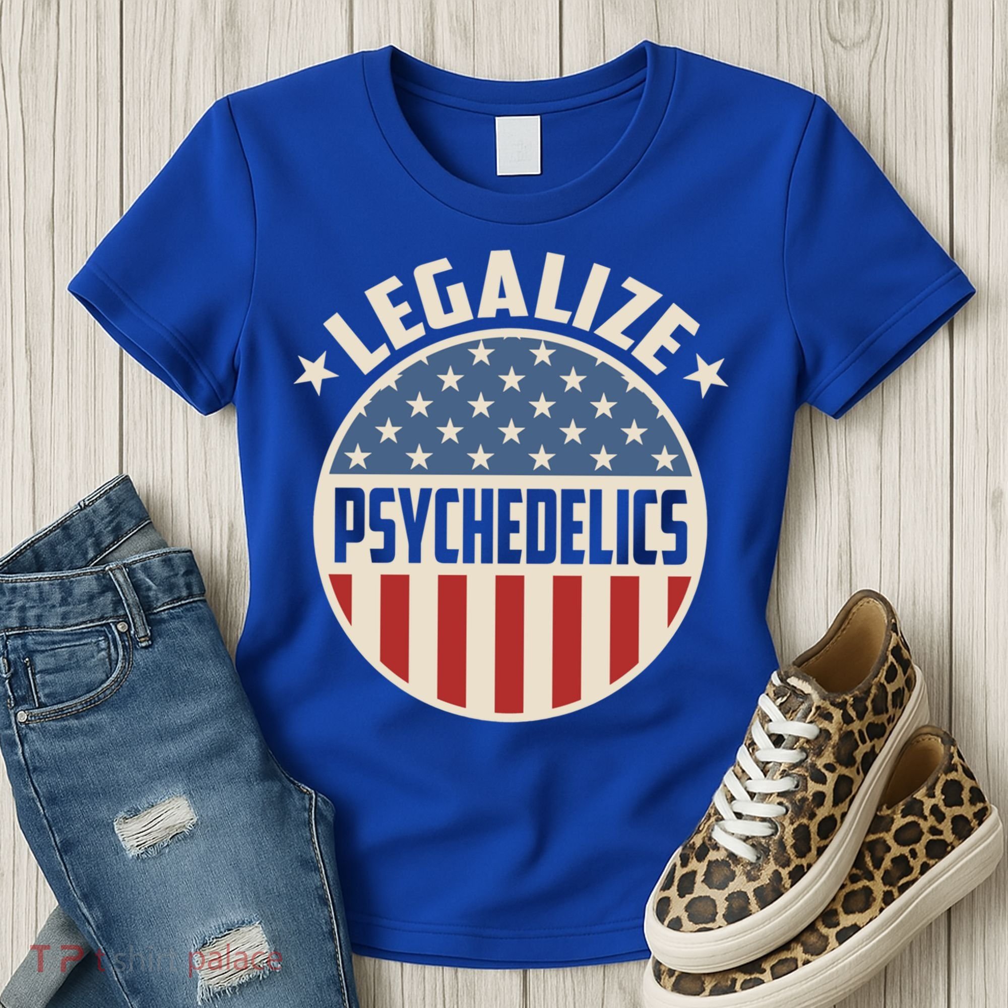 Legalize Psychedelics Pro Freedom Pro America Retro Us Flag Gift Women's T-Shirt