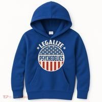 Legalize Psychedelics Pro Freedom Pro America Retro Us Flag Gift Kids Hoodie thumb 0